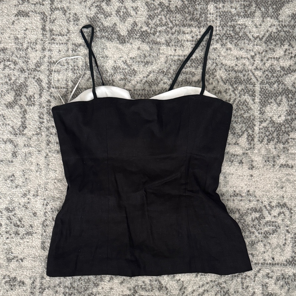 Reformation Black and White Camisole Top